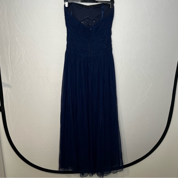 Eva Brazzi Black Tie Navy Blue Lace Front Strapless Chiffon Evening Gown. Size 8 - Picture 11 of 16